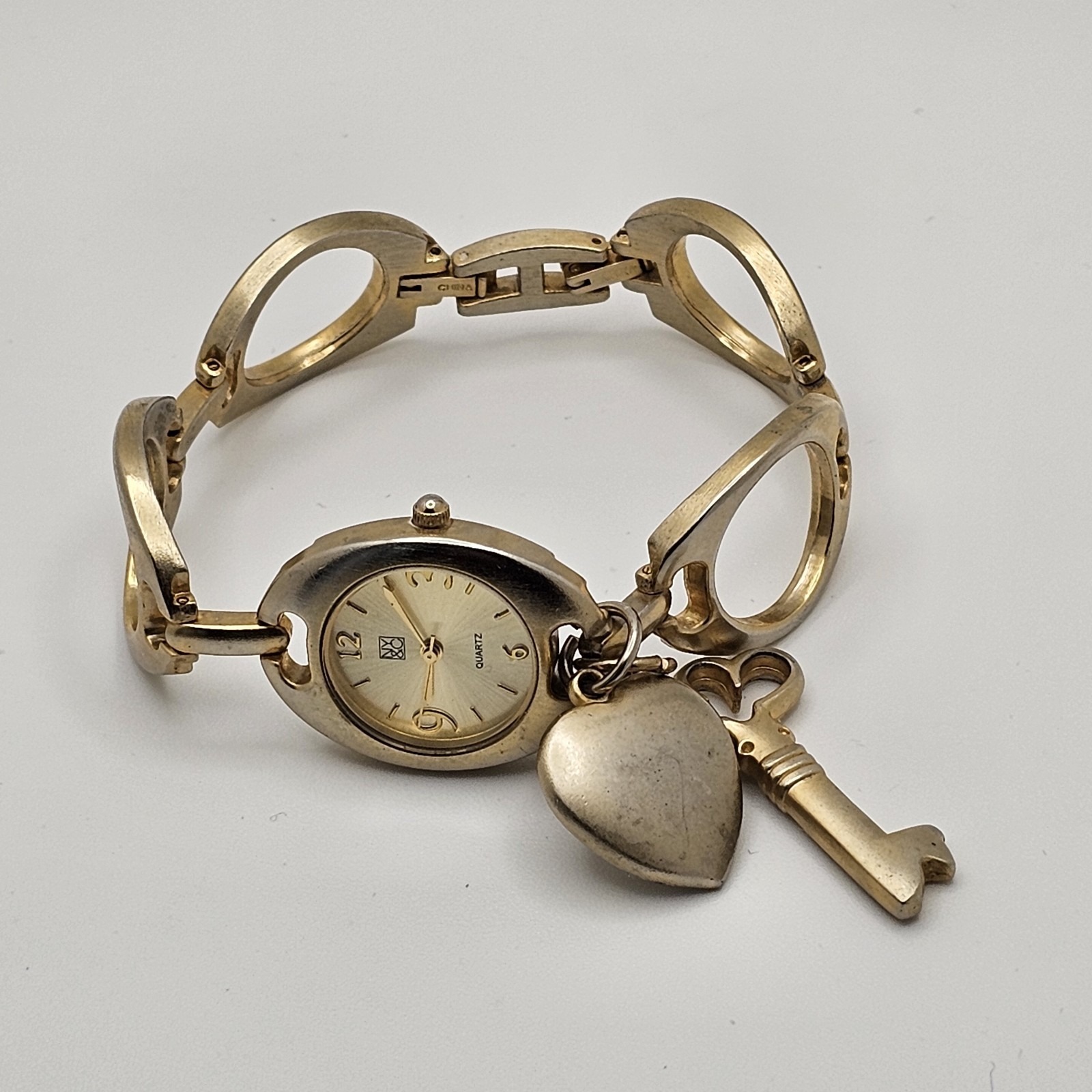 Ny&C Charm Bracelet Watch Gold Tone